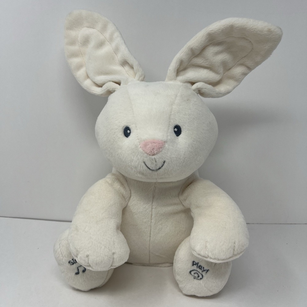 Baby Gund Flora the bunny interactive animated toy talk sings flopping ears